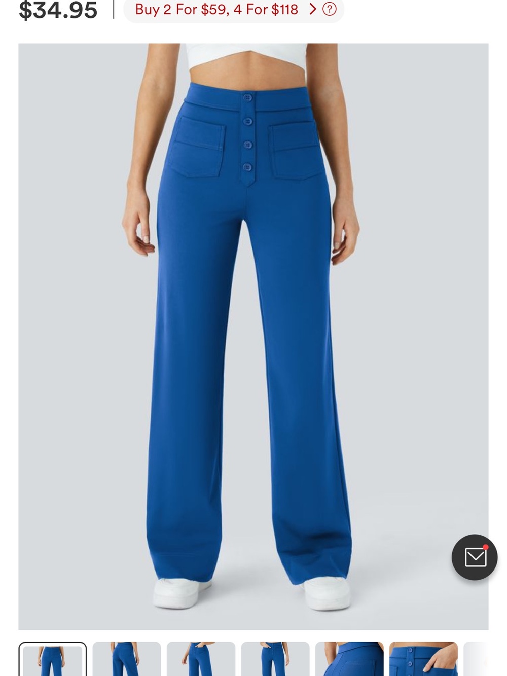 Halara NEW High-Waist Wide Leg Pants in Cobalt Blue